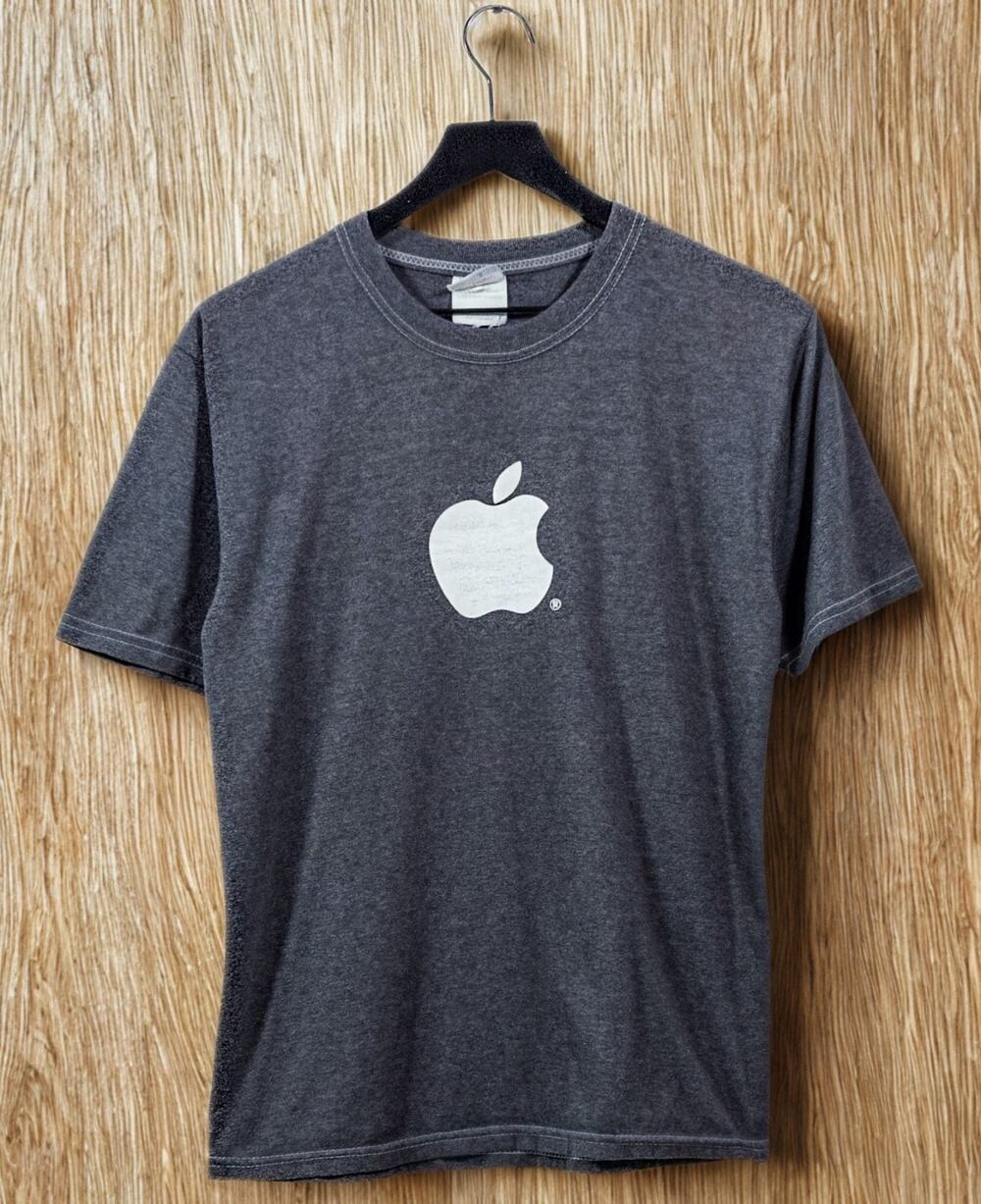 Apple Macintosh Employee T Shirt Small Y2K Vintage Hanes 50/50 Gray Logo Rare